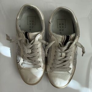 She Shop Kids Silver Star Rhinestone Sneakers | Youth 13